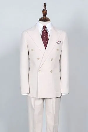 White Double Breasted Business Suit