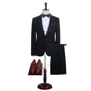 Black One Button Men's  Suit