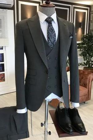 Black Single Breasted Business Suit