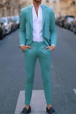 Two Pieces Notched Lapel Men's Prom Suit