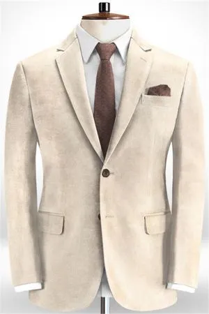 Light Champagne Corduroy Men Suits