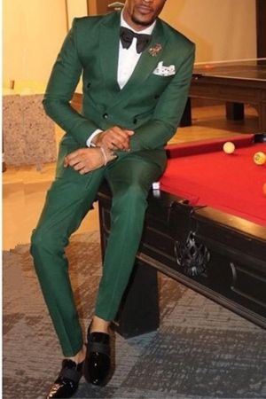 Dark Green Double Breasted Suit