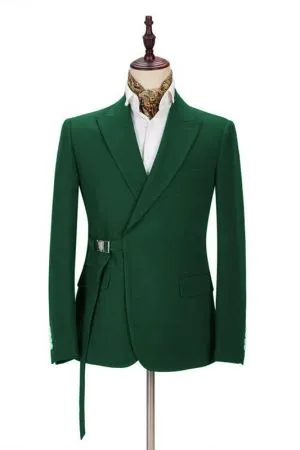Green  Slim Fit Men's Suit