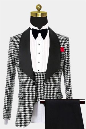 Black and White Houndstooth Tuxedo