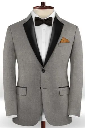 Gray Slim Fit Business Mens Suit
