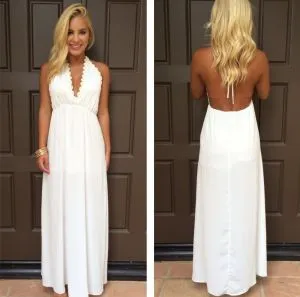 A-line V-neck Sleeveless Floor-length 100D Chiffon Evening Dress