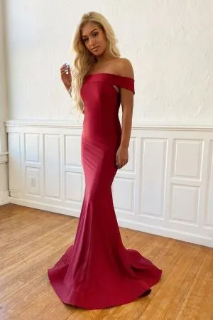 Mermaid Off-the-shoulder Floor-length Satin Evening Dress