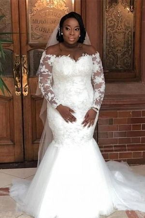Mermaid Off-the-shoulder Sweep / Brush Train Bridal Gown With Appliques
