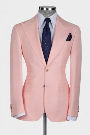 Pink Three Pieces Slim Fit Men Suit