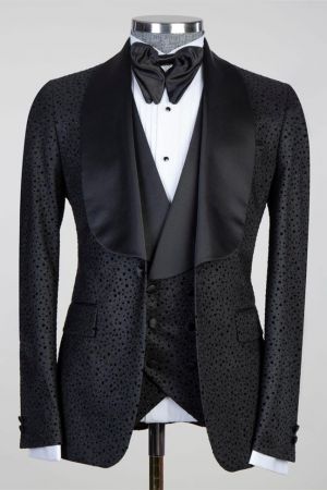 Black Shawl Lapel Wedding Men Suit