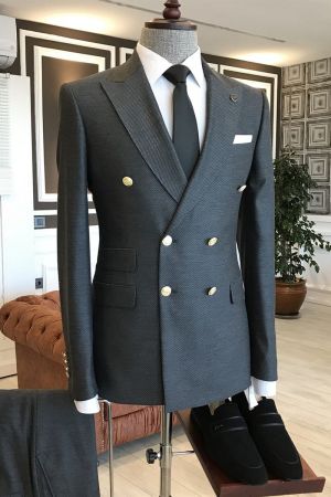 Black Double Breasted Formal Suit