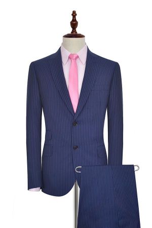 Navy Blue Striped Mens Suits for Business