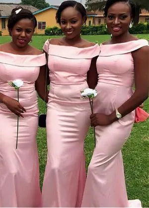 Mermaid Bateau Neck Sleeveless Bridesmaid Gown With Sweep / Brush Train