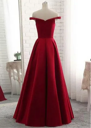 A-line Off-the-shoulder Sleeveless Floor-length Bridesmaid Dress