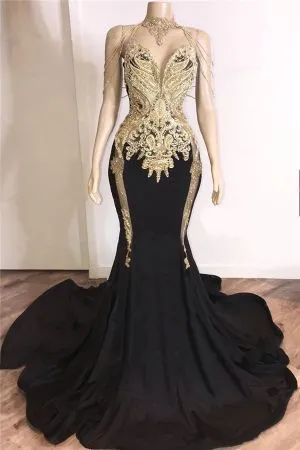 Mermaid Halter-neck Sleeveless Court Train Stretch Satin Formal Dress With Crystal