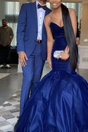 Navy Blue Two-Piece  Prom Suit