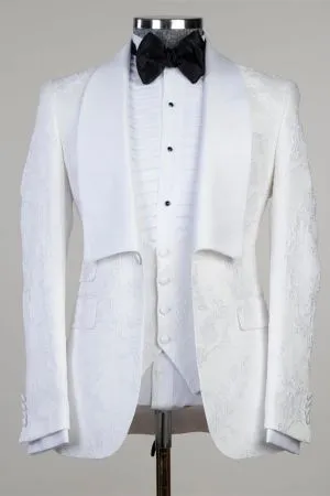 White Shawl Lapel Wedding Men Suit