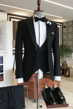 All Black Slim Fit Formal Business Suit