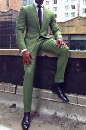 Olive Green Bespoke Prom Suit