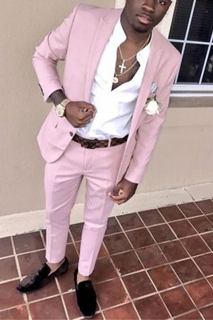 Pink Two-Piece Prom Suit