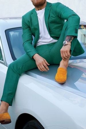 Dark Green Two Piece Prom Suit