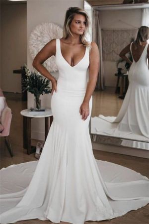 A-line Sweetheart Neck Sleeveless Sweep / Brush Train Bridal Gown With Flower(s)