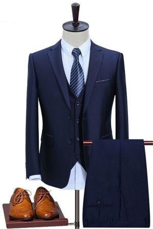 Dark Blue Three-Piece Slim Fit Tuxedo