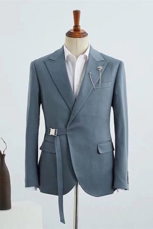 Summer  Morandi Dust Green Peak Lapel Men's Suit