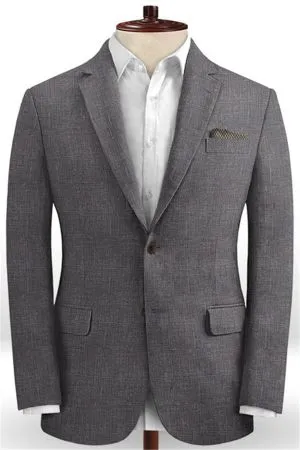 Dark Gray Linen  Tuxedo for Men