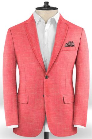 Summer Orange Linen Men Suit
