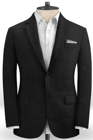 Black Notched Lapel Groom Tuxedos