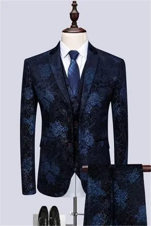 Navy Blue Wedding Prom Suit