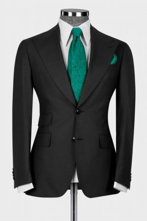 Black Slim Fit Three Pieces  Business Men Suit