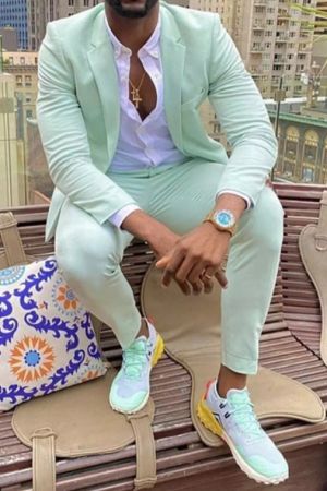 Mint Green Notched Lapel Men's Suit for Prom