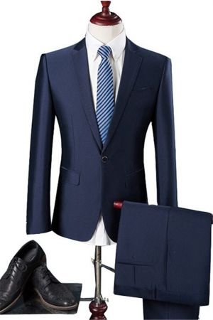 Navy Blue One-Button Tuxedo