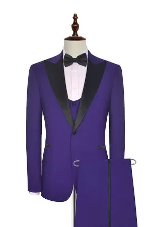 Black Silk Wedding Tuxedos with Vest