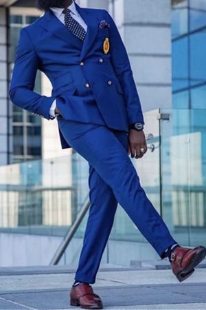 Royal Blue Double Breasted Formal Suit