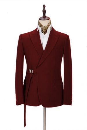 Burgundy 2 Piece Men's  Suit