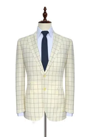 Ivory Single Breasted Leisure Suits for Men