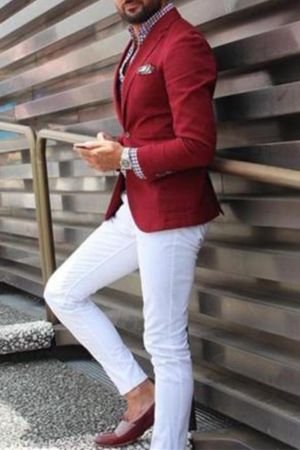 Red Slim Fit Suit
