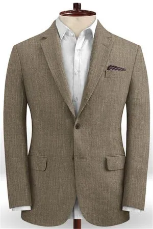 Camel  Linen Men Suits