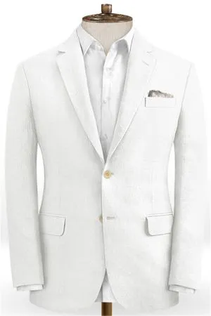 White Linen Summer Men Suit