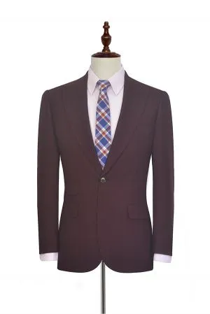 Burgundy Single Breasted Mens Suits for Formal with One Button