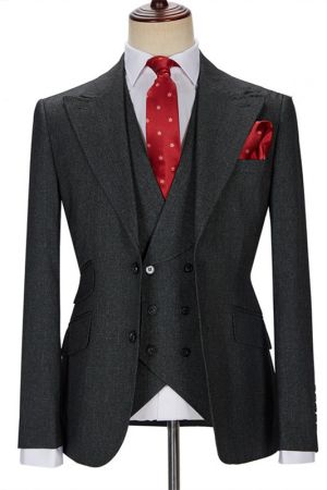 Black Single Breasted Business Suit