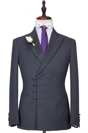 Dark Gray Slim Fit Men's Formal Suit