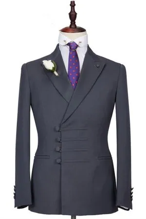 Dark Gray Slim Fit Men's Formal Suit
