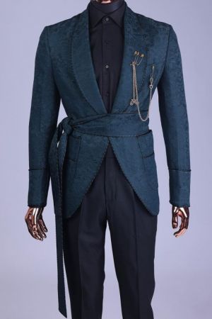 Dark Turquoise Two Pieces Men Suit for Wedding with Shawl Lapel