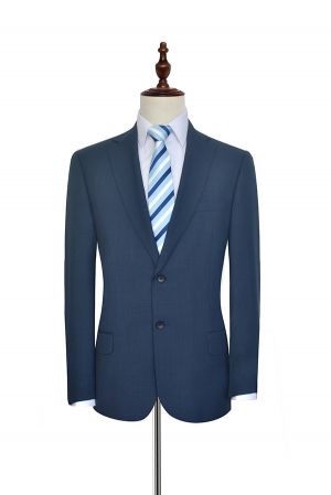 Navy Single Breasted Mens Suits for Groomsmen with Notch Lapel