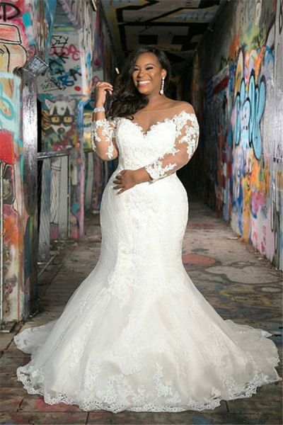 Mermaid Off-the-shoulder Sweep / Brush Train Wedding Gown With Appliques