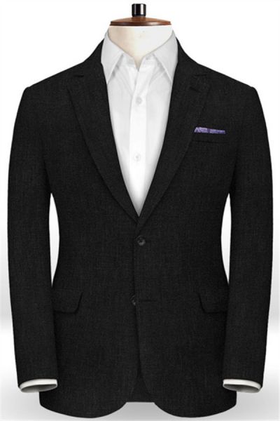 Black Linen Men Suits
